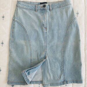 Courtshop Stretch Denim Vicki Pencil Skirt (Poolside)